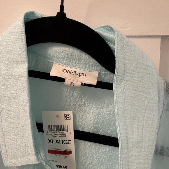 Light Blue Sheer Button Down - Picture 4 of 4